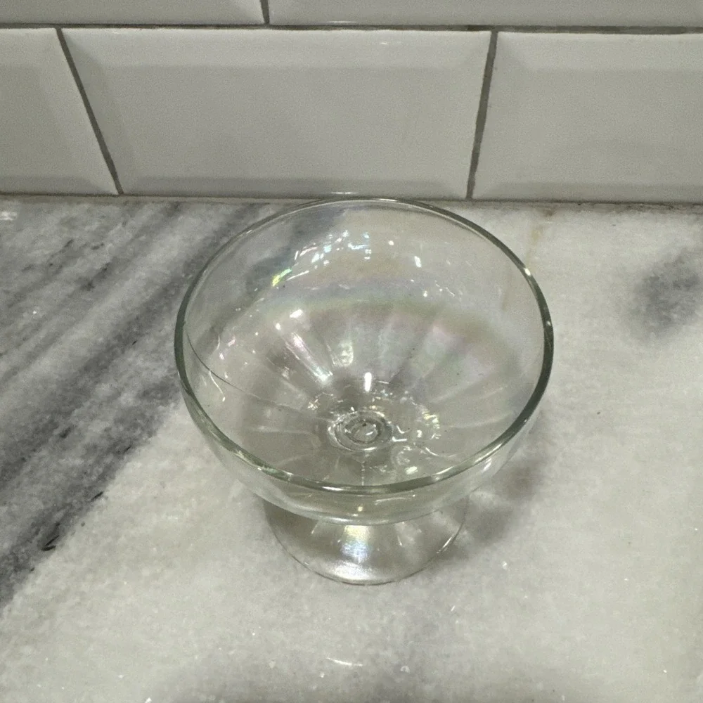 Vintage Coupe Cocktail Cut/Etched Glass‎ Stemware, Champagne Short stem (6)